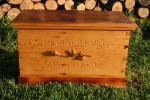 Blanket box pine with rose